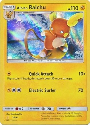 Alolan Raichu (#30 Holofoil) (#30 Holofoil) 030  - Holofoil - Uncommon