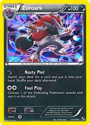 Zoroark (71/114) (Cracked Ice Holo) (Blister exclusif) [Noir et blanc : ensemble de base] 