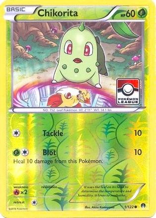 Chikorita (Pokemon League) 001/122  - Reverse Holofoil - Promo