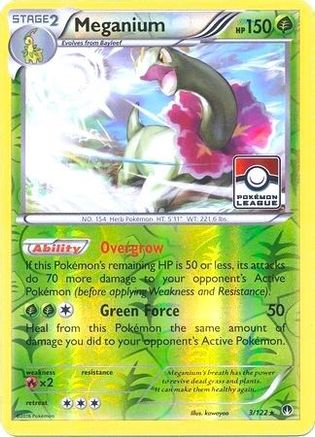 Meganium (Pokemon League) 003/122  - Reverse Holofoil - Promo