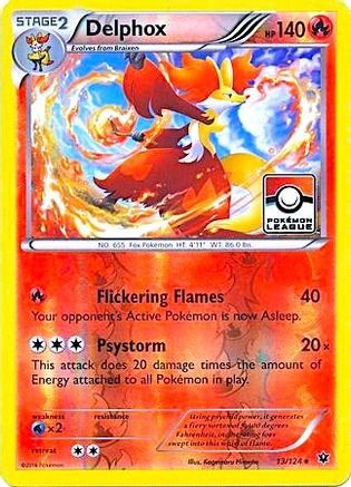 Delphox - 13/124 (Pokemon League)/124  - Reverse Holofoil - Promo