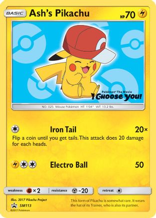 Ash's Pikachu SM113  - Promo