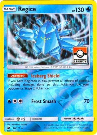 Regice (Pokemon League) 028/111  - Reverse Holofoil - Promo