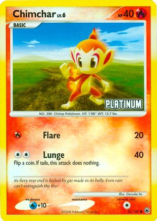 Chimchar - 56/100 [Platinum]/100  - Reverse Holofoil - Promo