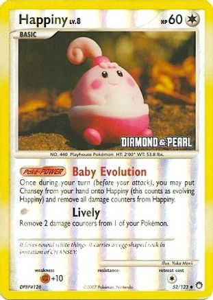 Happiny - 52/123 [Diamond & Pearl]/124  - Reverse Holofoil - Promo