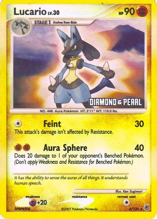Lucario - 6/130 [Diamond & Pearl]/130  - Reverse Holofoil - Promo