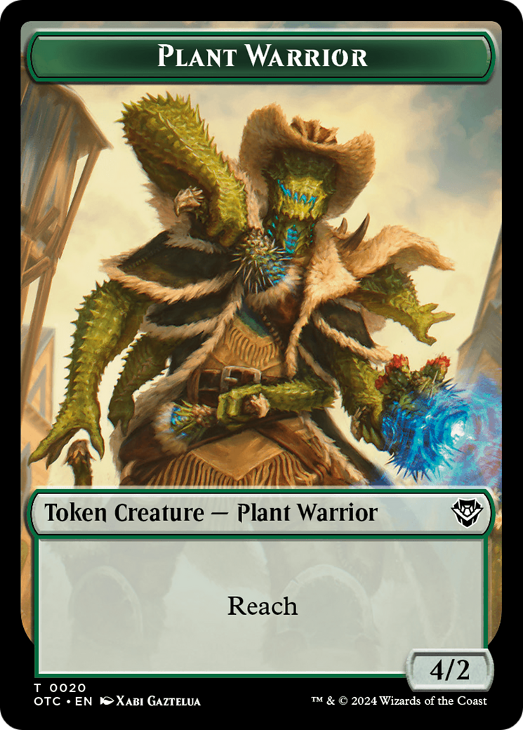 Plant Warrior // Jeton végétal double face [Jetons de commandant des hors-la-loi de Thunder Junction] 