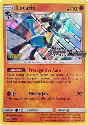Lucario - SM95 (Prerelease) [Staff]  - Holofoil - Promo