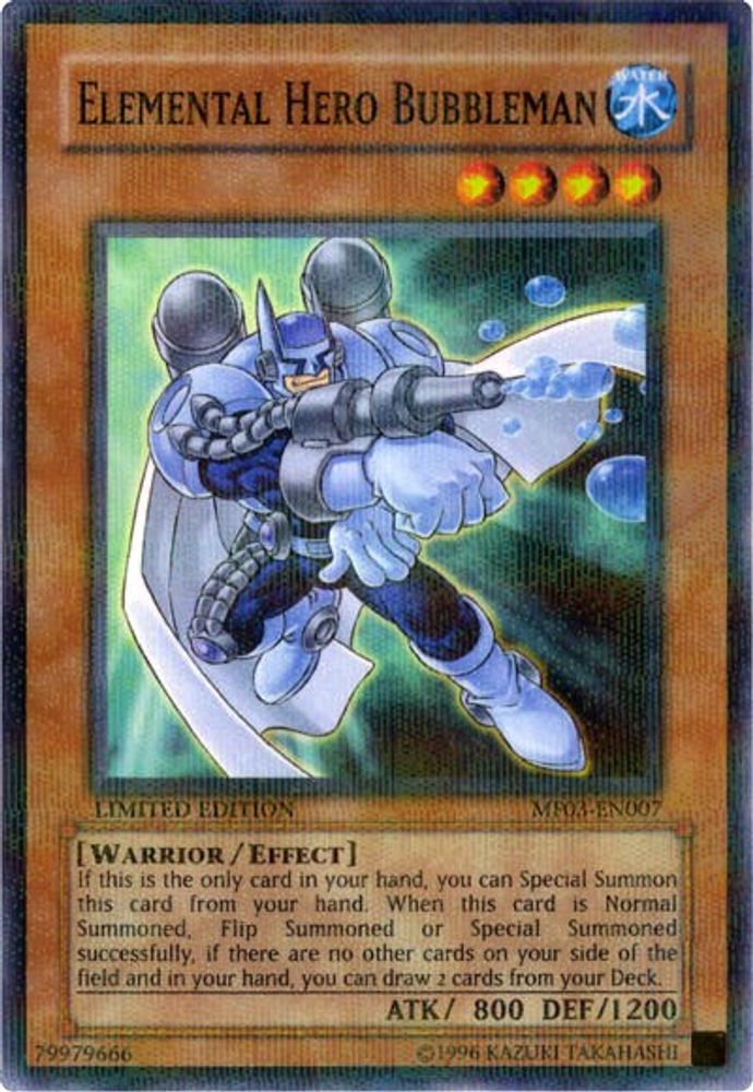 Héros élémentaire Bubbleman [MF03-EN007] Parallèle Rare 