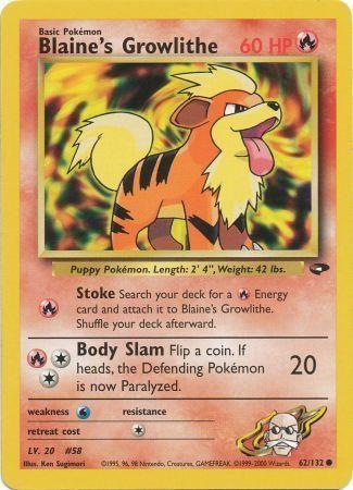 Blaine's Growlithe 062  - Unlimited - Common