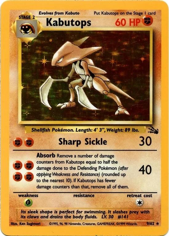 Kabutops (9) (9) 009  - Unlimited Holofoil - Holo Rare