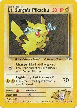 Lt. Surge's Pikachu 081  - Unlimited - Common
