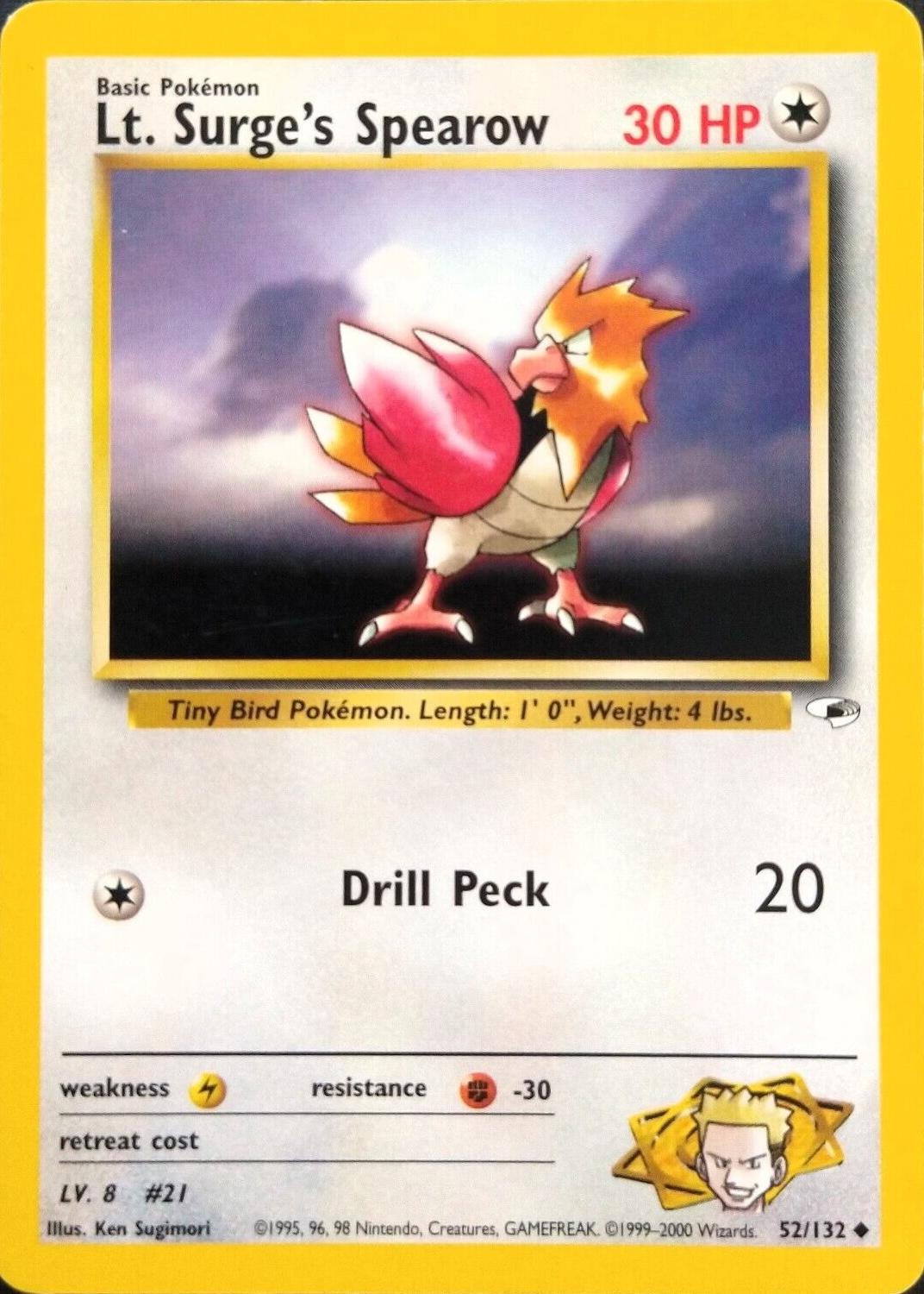 Spearow du lieutenant Surge (52/132) [Gym Heroes Unlimited] 