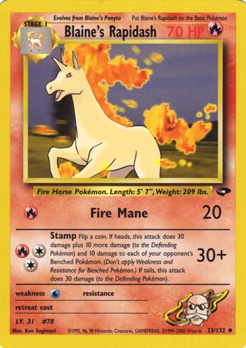 Blaine's Rapidash 033  - Unlimited - Uncommon