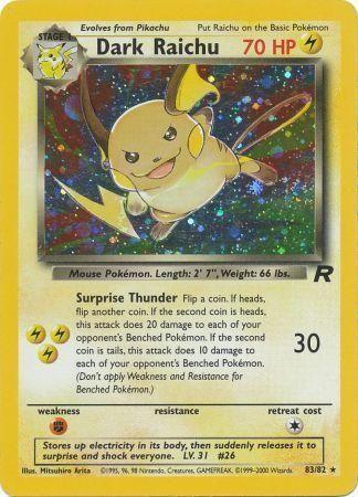 Dark Raichu 083  - Unlimited Holofoil - Secret Rare