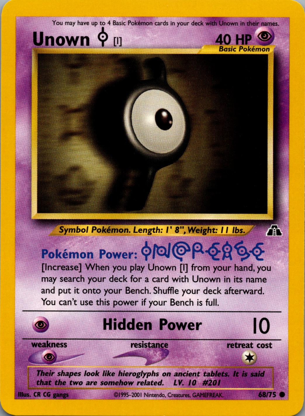 Unown [I] 068  - Unlimited - Common