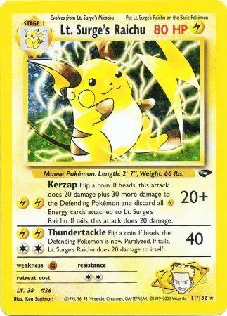Lt. Surge's Raichu 011  - Unlimited Holofoil - Holo Rare