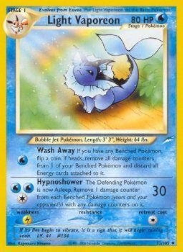 Light Vaporeon 052  - Unlimited - Uncommon
