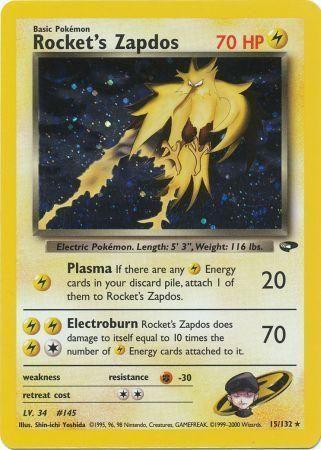 Rocket's Zapdos  - Unlimited Holofoil - Holo Rare