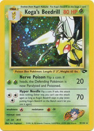 Koga's Beedrill 009  - Unlimited Holofoil - Holo Rare