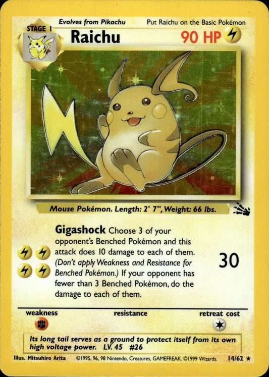 Raichu (14) 14/62 - Fossil Unlimited Holofoil