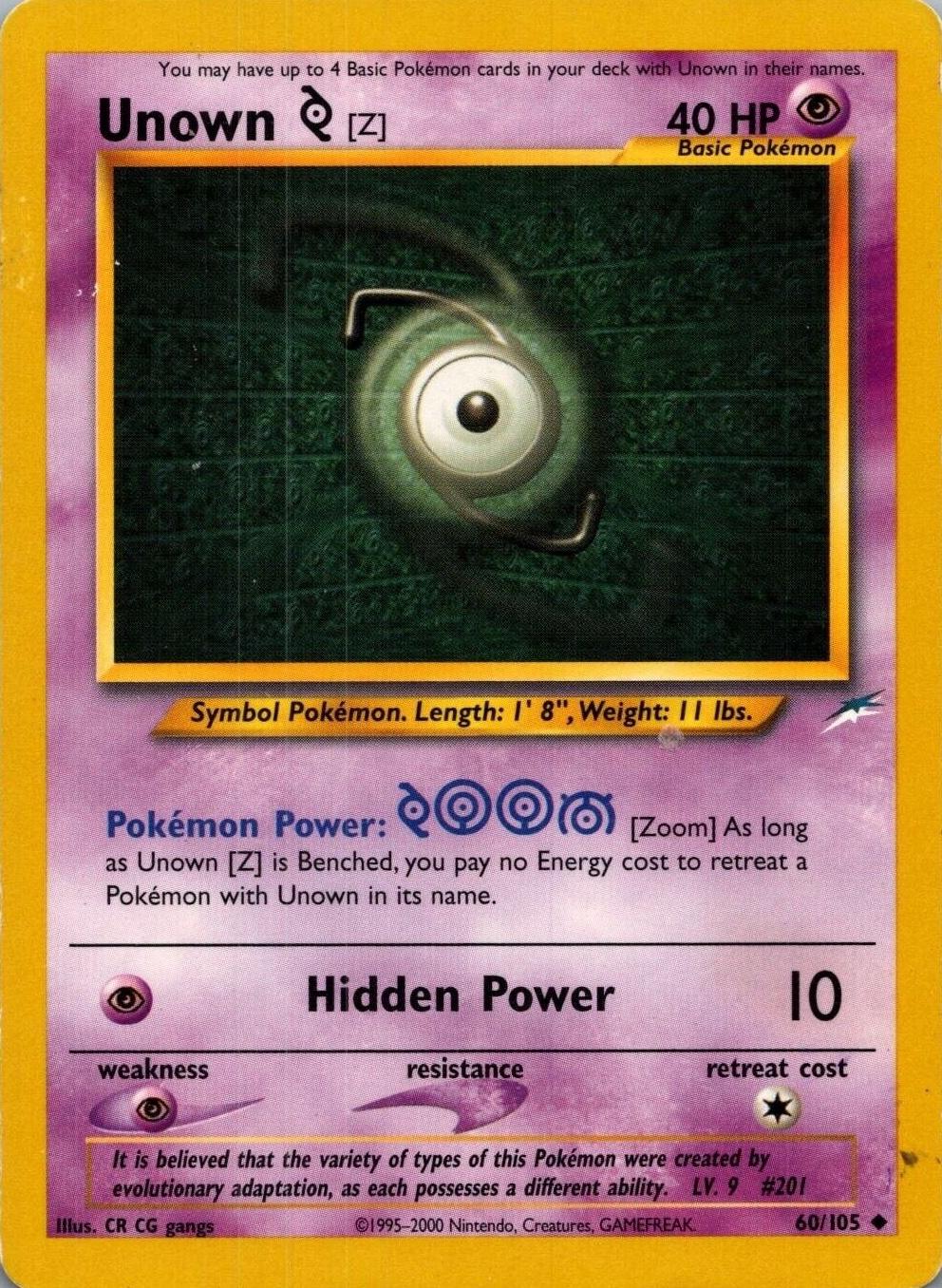 Unown [Z]/105  - Unlimited - Uncommon
