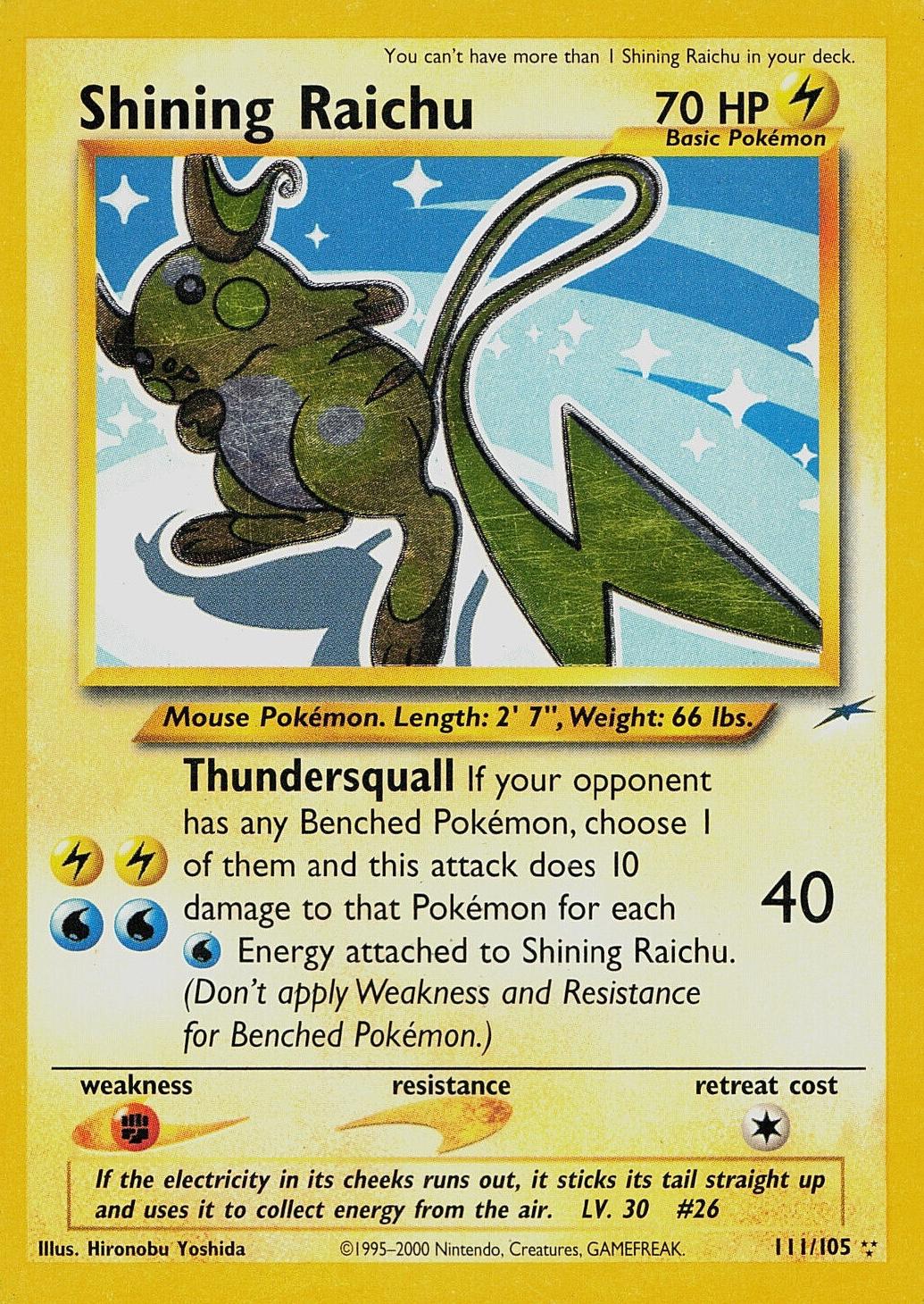 Shining Raichu  - Unlimited Holofoil - Secret Rare