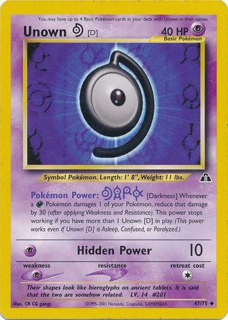 Unown [D] 047  - Unlimited - Uncommon