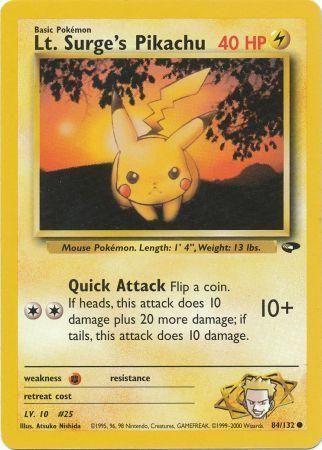 Lt. Surge's Pikachu 084  - Unlimited - Common