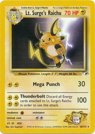 Lt. Surge's Raichu 028  - Unlimited - Rare