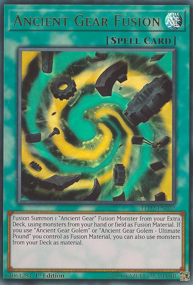 Ancient Gear Fusion (LED2-EN032) - Ultra Rare