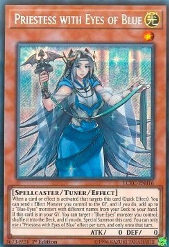 Priestess with Eyes of Blue (LCKC-EN016) - Secret Rare