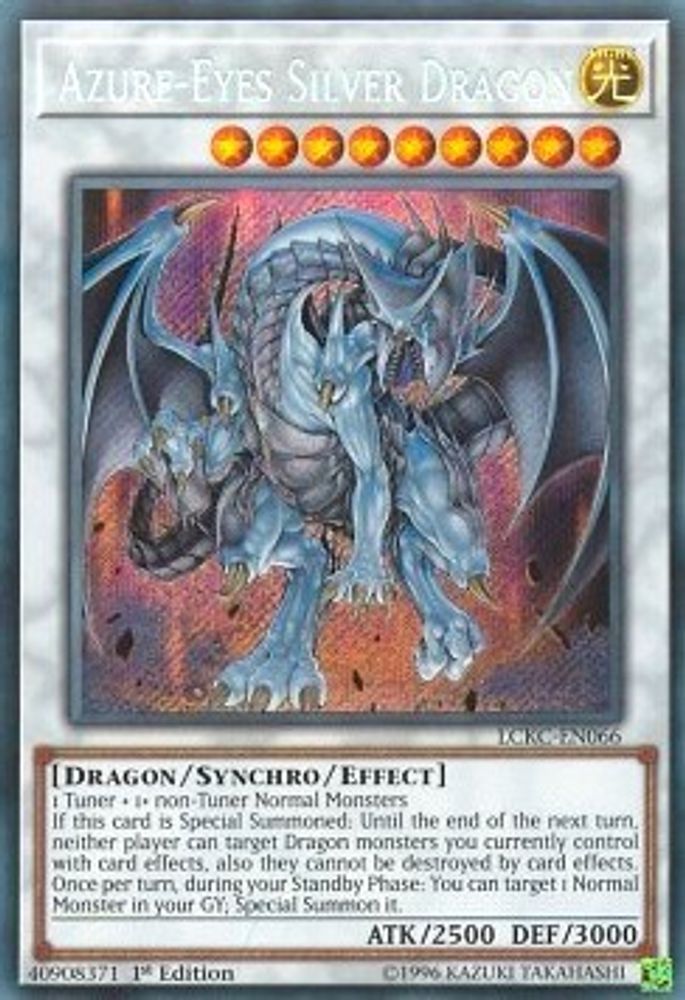 Azure-Eyes Silver Dragon (LCKC-EN066) - Secret Rare