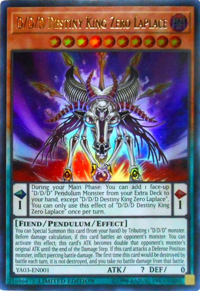 D/D/D Destiny King Zero Laplace (YA03-EN001) - Ultra Rare