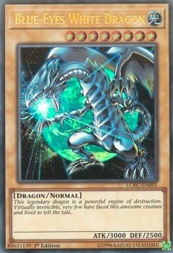 Dragon blanc aux yeux bleus (Version 3) [LCKC-EN001] Ultra Rare 