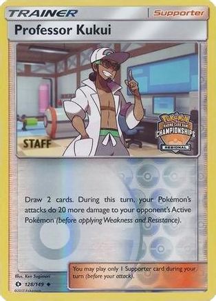 Professor Kukui - 128/149 (Regional Championships) [Staff]/149  - Reverse Holofoil - Promo