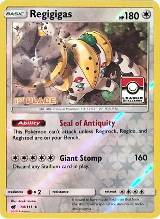 Regigigas (84/111) (1ère place de la promotion de la Ligue) [Soleil et Lune : Invasion pourpre] 