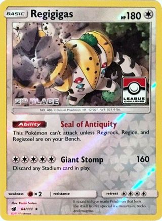 Regigigas (84/111) (2e place de la promotion de la Ligue) [Soleil et Lune : Invasion pourpre] 