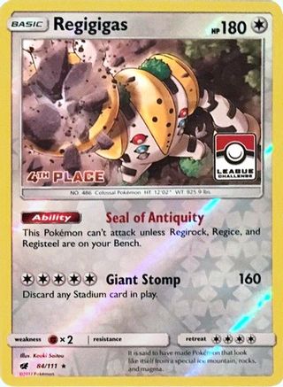 Regigigas - 84/111 (League Challenge) [4th Place]/111  - Reverse Holofoil - Promo