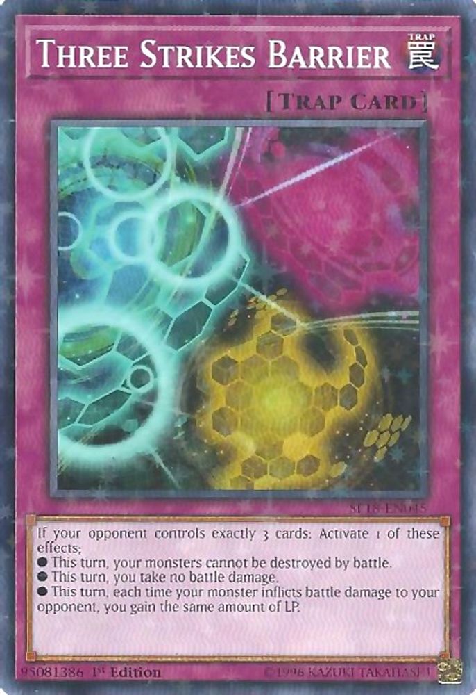 Three Strikes Barrier (Starfoil) (SP18-EN045) - Starfoil Rare
