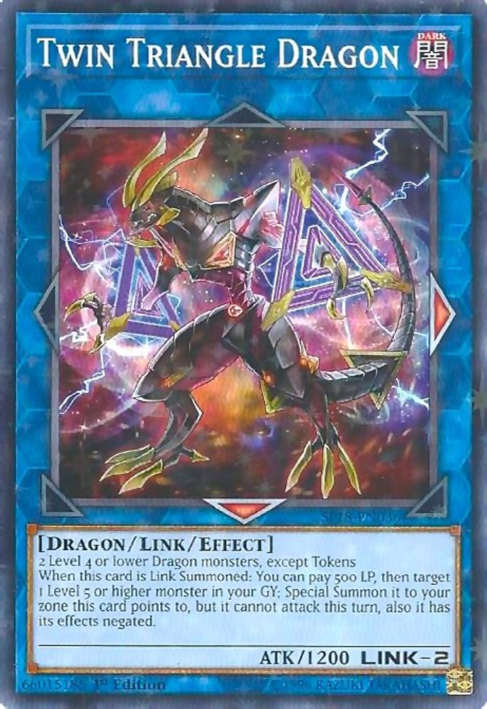 Twin Triangle Dragon (Starfoil) (SP18-EN036) - Starfoil Rare