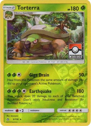 Torterra (Pokemon League) 009/156  - Reverse Holofoil - Promo