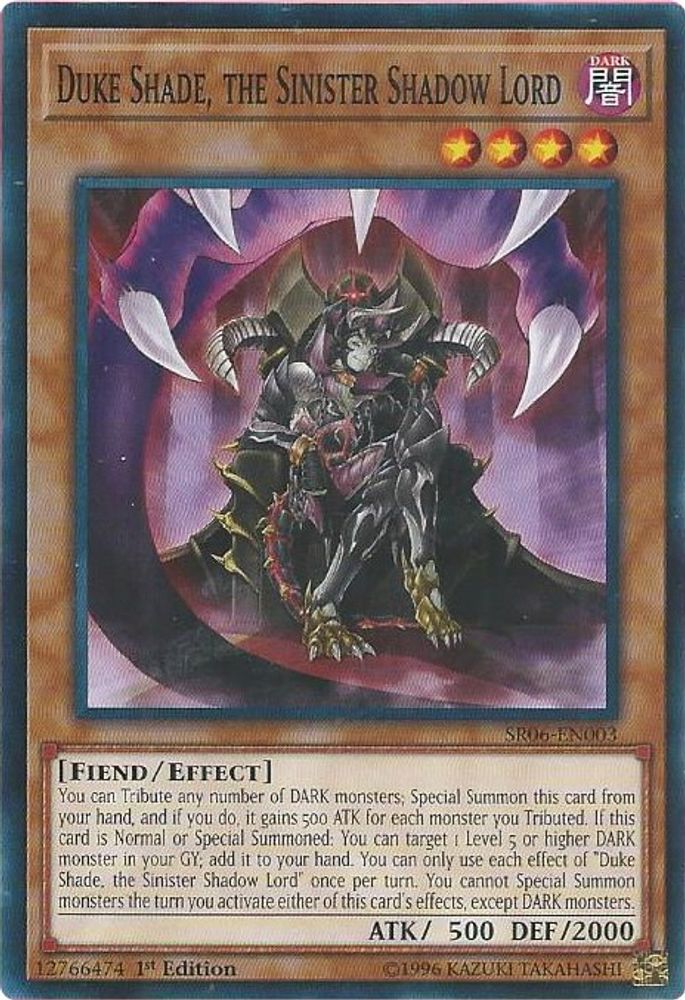 Duke Shade, the Sinister Shadow Lord (SR06-EN003) - Common