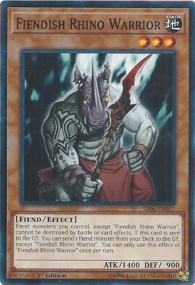 Fiendish Rhino Warrior (SR06-EN017) - Common