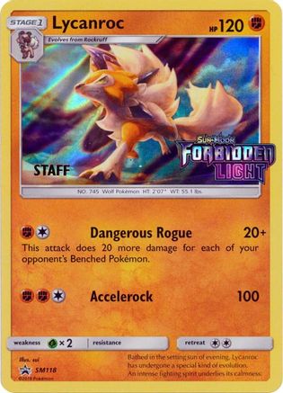 Lycanroc - SM118 (Prerelease) [Staff]  - Holofoil - Promo