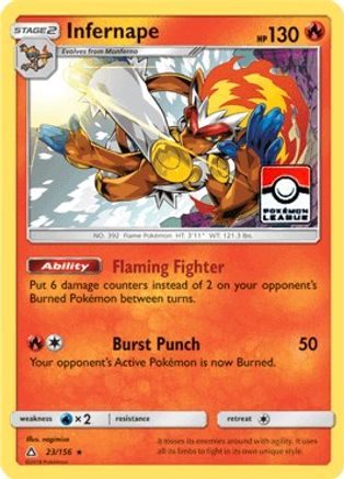 Infernape (Pokemon League) 023/156  - Reverse Holofoil - Promo