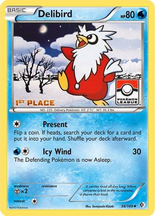 Delibird (38/149) (1ère place de la promotion de la Ligue) [Noir et blanc : frontières franchies] 