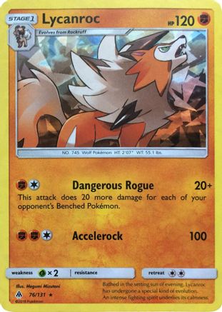 Lycanroc - 76/131 (SM Forbidden Light)/131  - Holofoil - Holo Rare