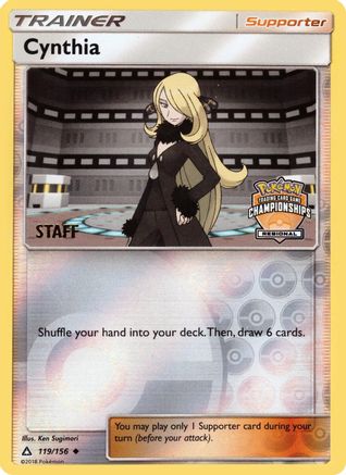 Cynthia - 119/156 (Regional Championships) [Staff]/156  - Reverse Holofoil - Promo