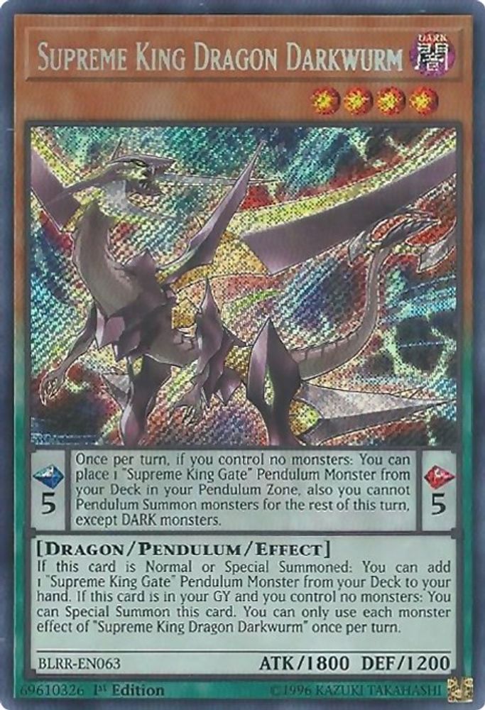 Supreme King Dragon Darkwurm (BLRR-EN063) - Secret Rare